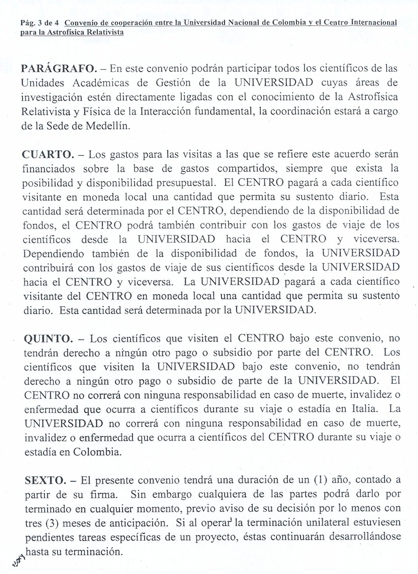 Universidad Nacional de Colombia: Sede Medellin agreement 3