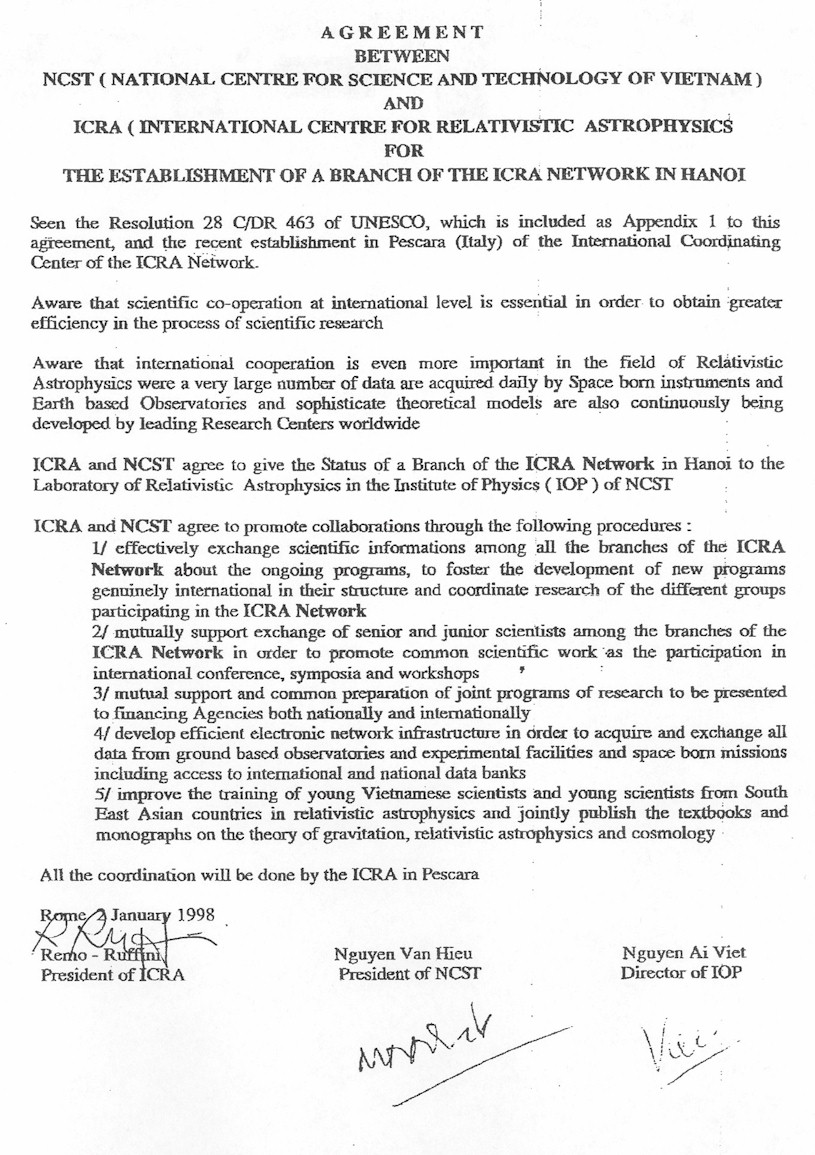 Vietnam Academy of Science and Technology agreement 1